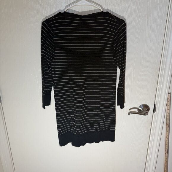 DKNY Women’s Button Up Striped Cardigan Lagenlook Y2K Pockets Merino Wool Small - Picture 4 of 7